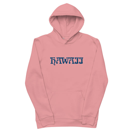 HAWAII BLUE STITCHES ON PINK BACKGROUND Unisex essential eco hoodie