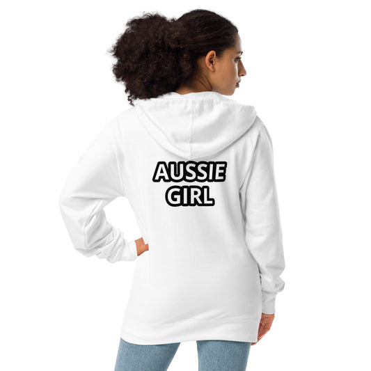 AUSSIE GIRL----fleece zip up hoodie