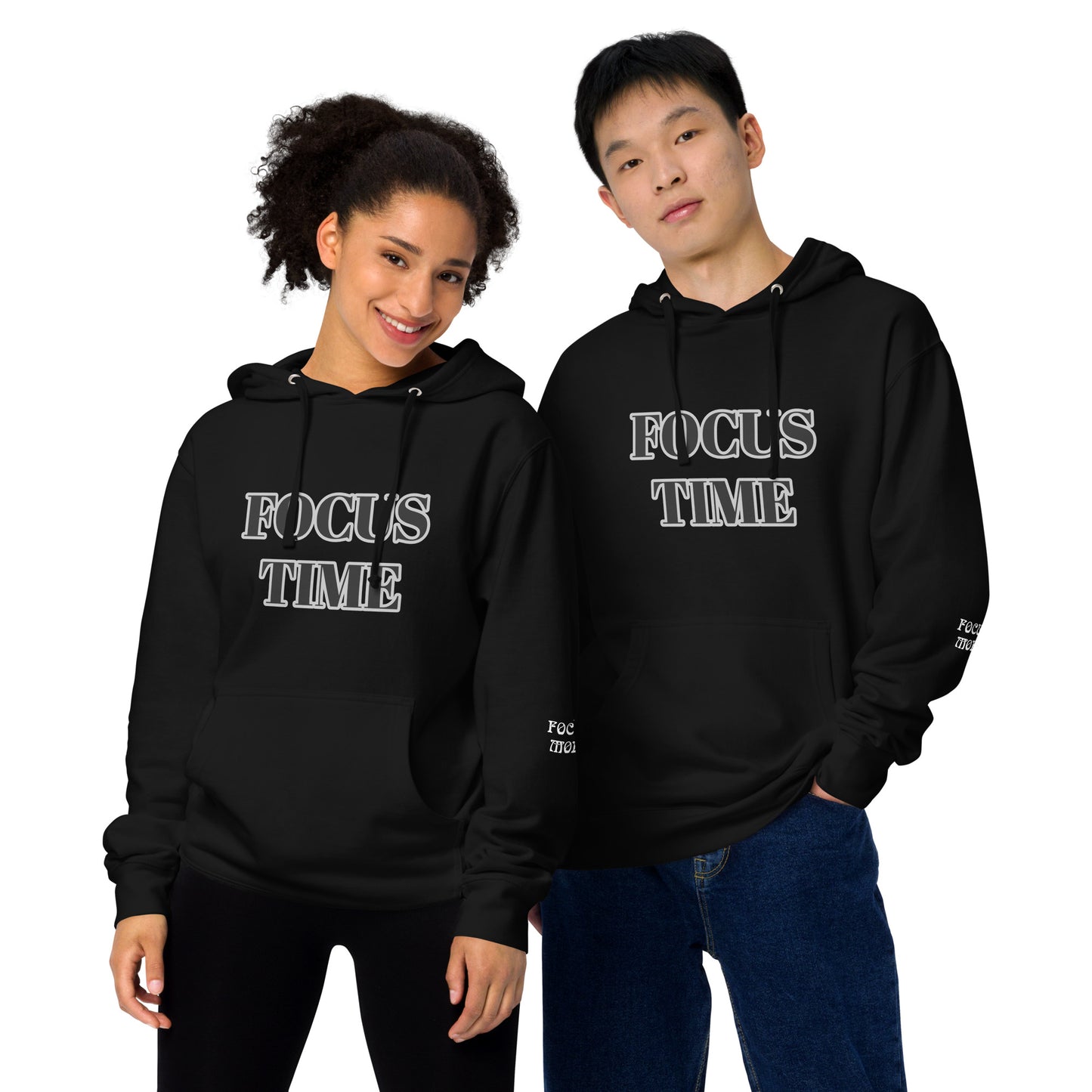 FOCUS TIME -----ON FRONT......FOCUS MODE ON SLEEVE Unisex midweight hoodie