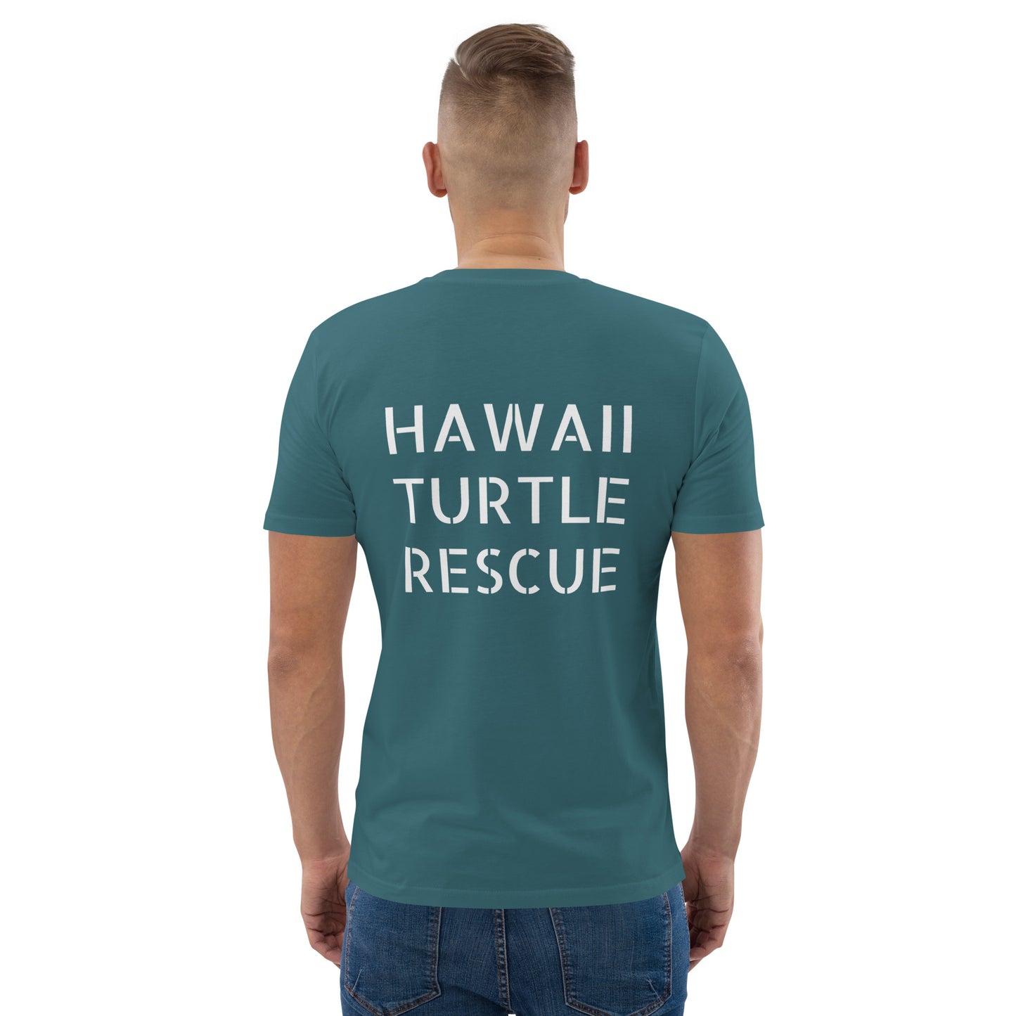 HAWAII TURTLE RESCUE.......AQUA GREEN COLOR Unisex organic cotton t-shirt