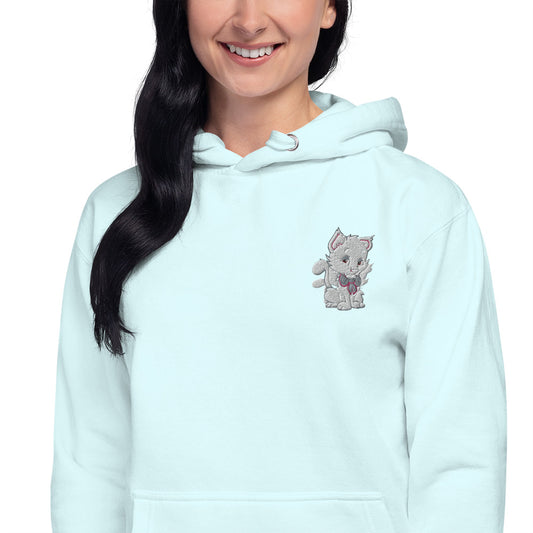 CUTIE KITTEN  Hoodie SHOWN IN LIGHT BLUE