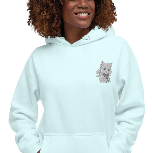 CUTIE KITTEN  Hoodie SHOWN IN LIGHT BLUE