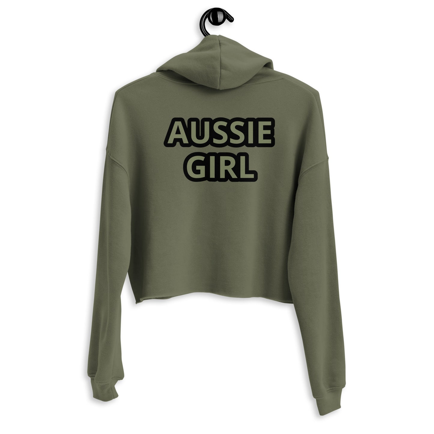 AUSSIE GIRL---ARMY GREEN Crop Hoodie