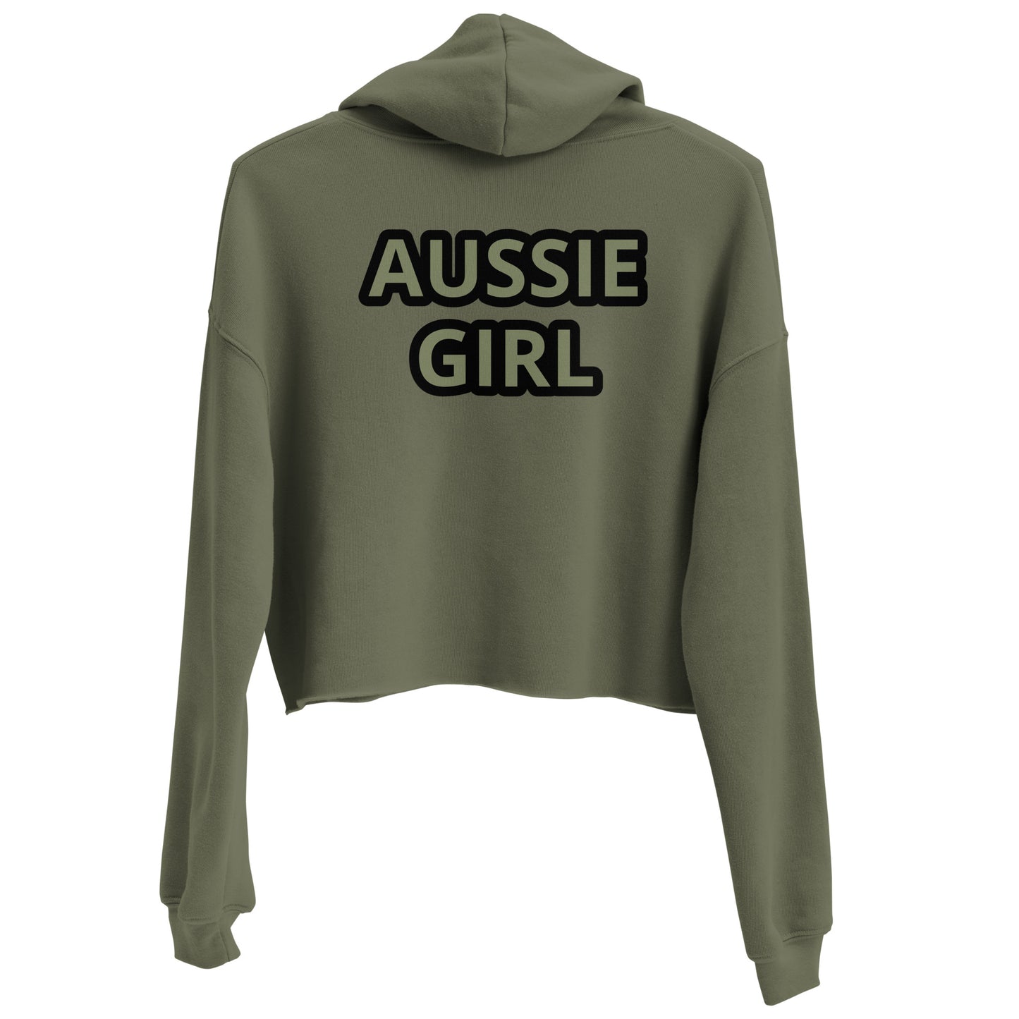 AUSSIE GIRL---ARMY GREEN Crop Hoodie