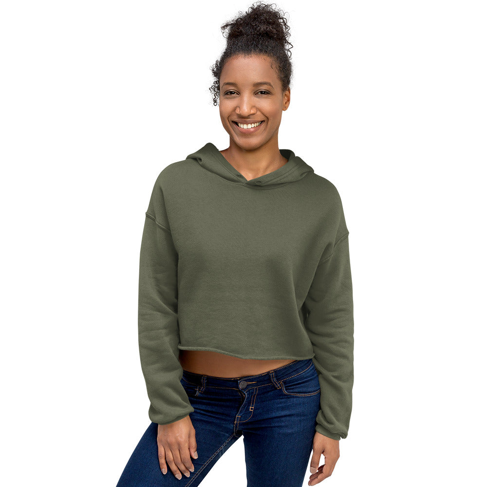 AUSSIE GIRL---ARMY GREEN Crop Hoodie