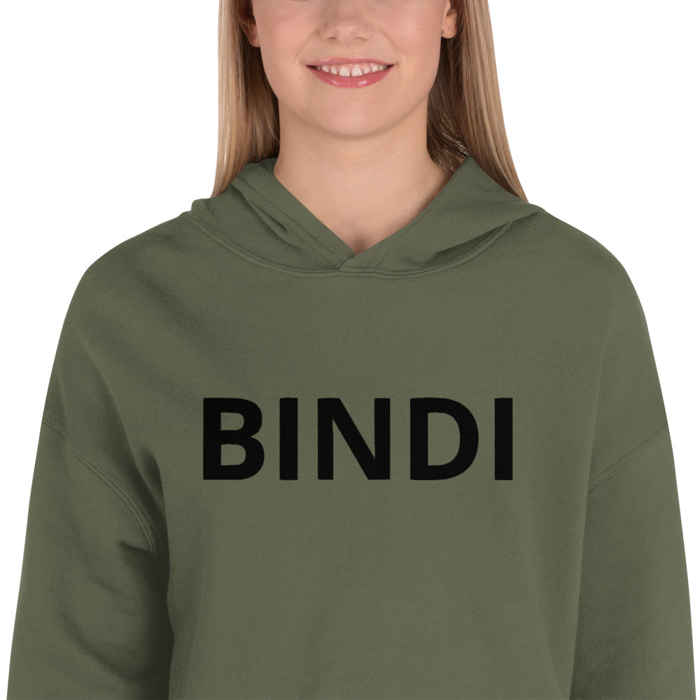 BINDI- BINDI MEANS LITTLE BUTTLERFLY-----Crop Hoodie