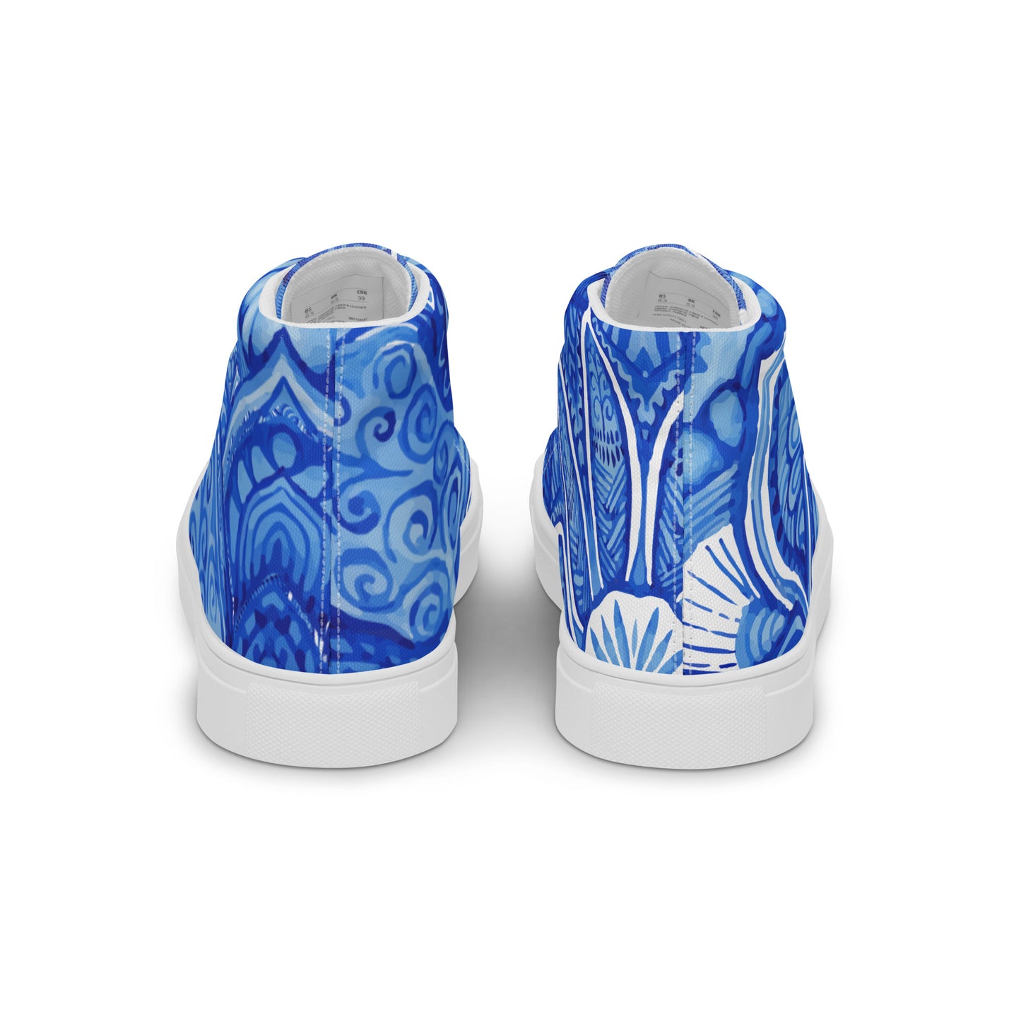 SOMETHING BLUE MEXICO PATTERN WEDDING OR PROM Women’s high top canvas shoes