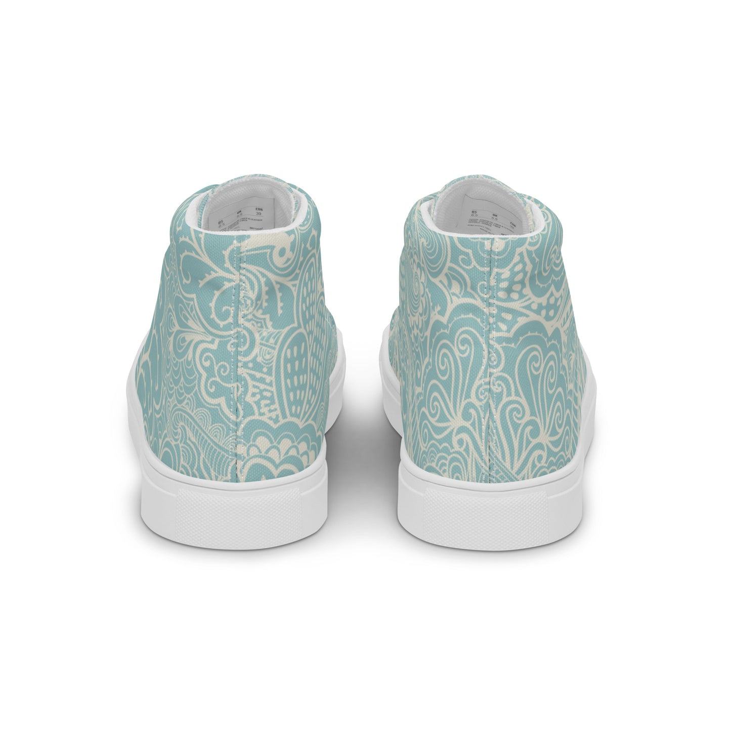 SAGEY BLUE MINT BRIDAL OR GRAD LUXURY BIRDIE BOSS Women’s high top canvas shoes