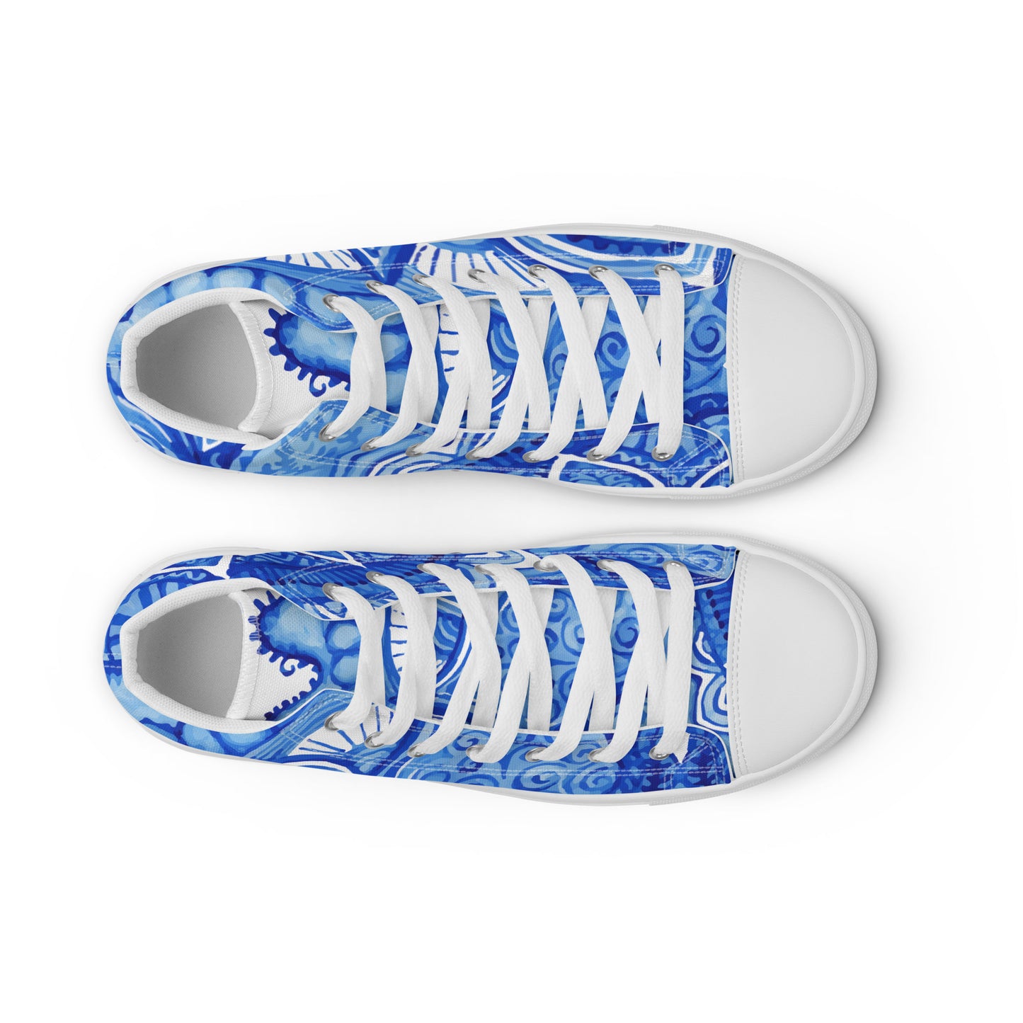 SOMETHING BLUE MEXICO PATTERN WEDDING OR PROM Women’s high top canvas shoes