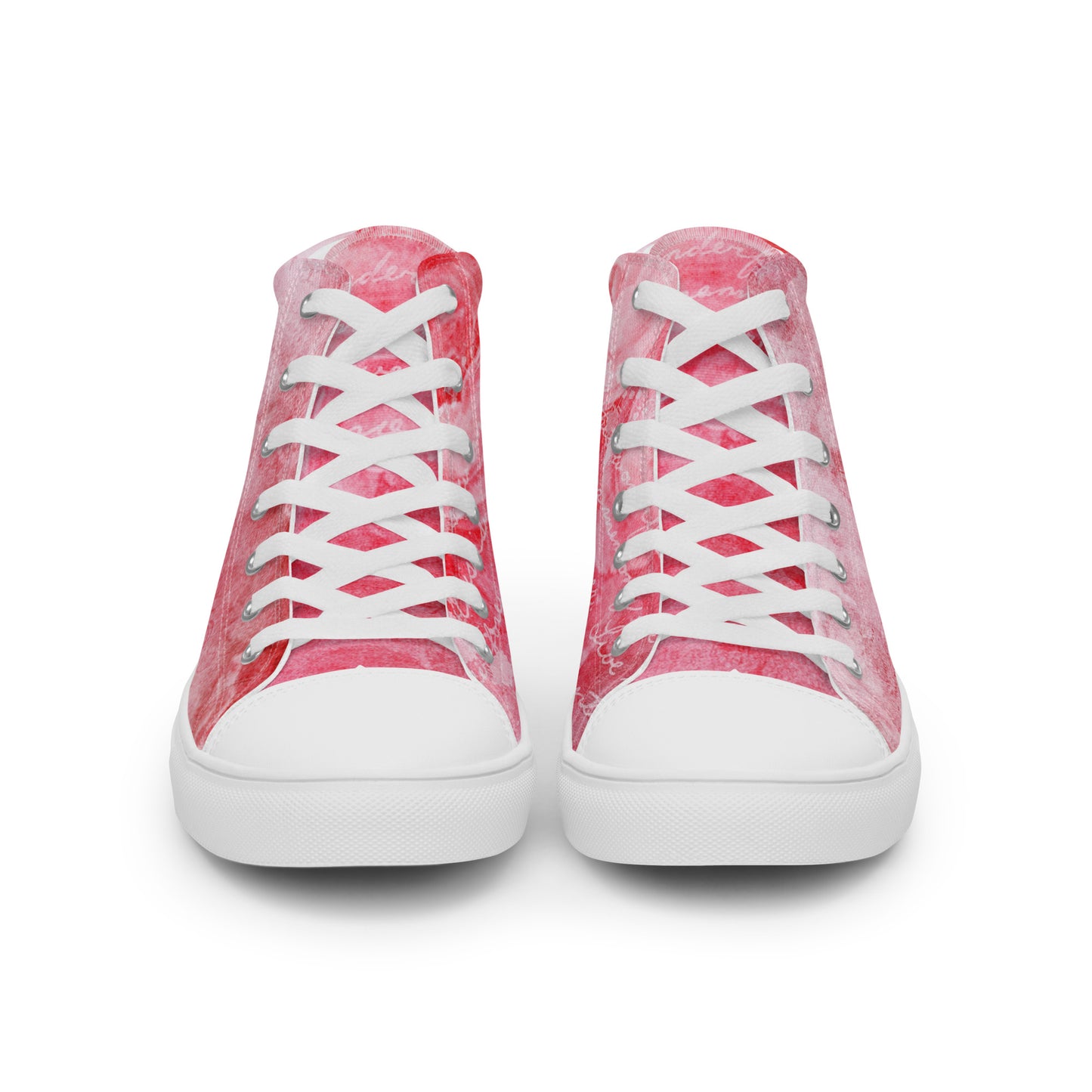 I LOVE MY LIFE PINK Women’s high top canvas shoes