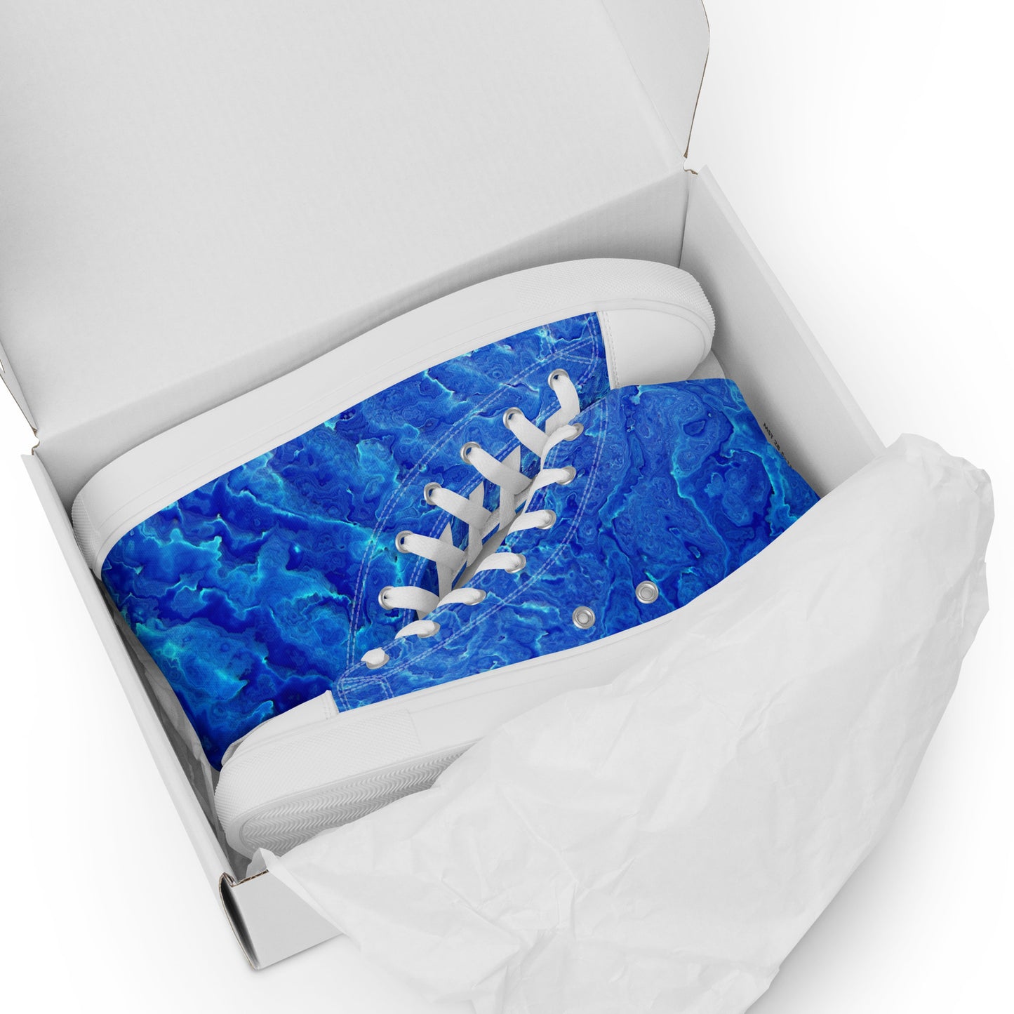 SOMETHING BLUE--- BRIGHT OCEAN BLUE --Women’s high top canvas shoes