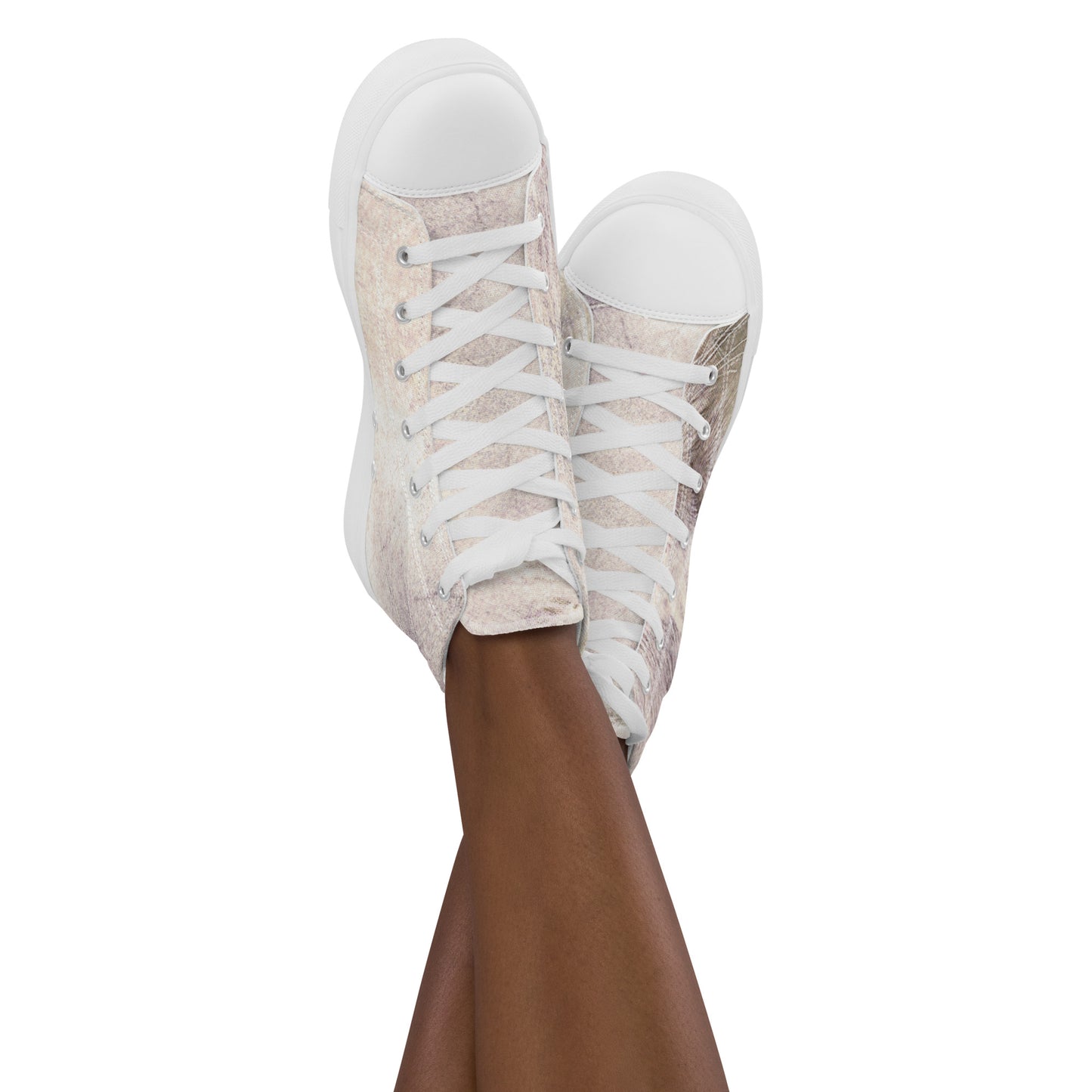 THE CAT'S MEOW  A WHITE CAT  PICTURED ON Women’s high top canvas shoes