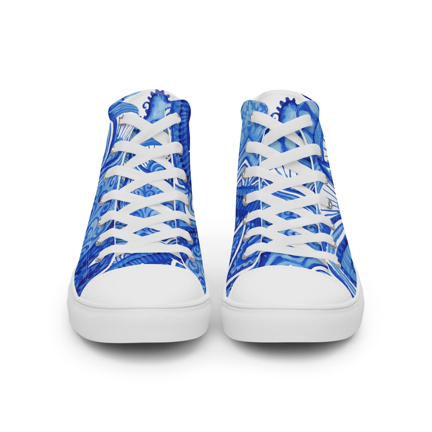 SOMETHING BLUE MEXICO PATTERN WEDDING OR PROM Women’s high top canvas shoes