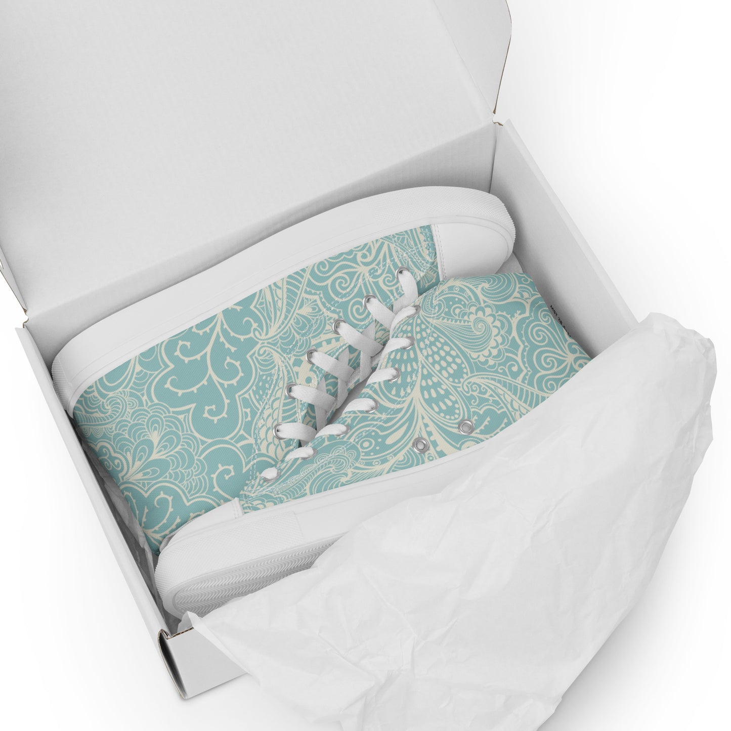 SAGEY BLUE MINT BRIDAL OR GRAD LUXURY BIRDIE BOSS Women’s high top canvas shoes