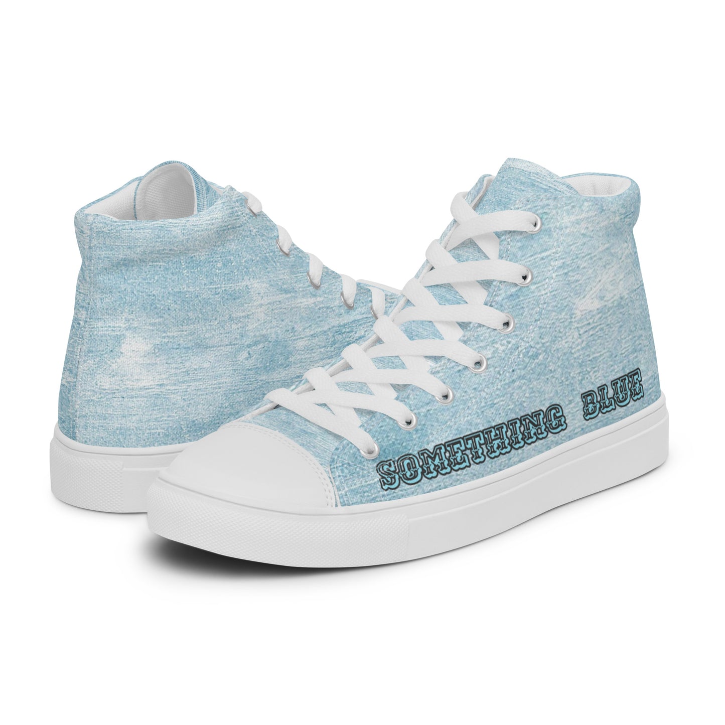 SOMETHING BLUE FOR YOUR WEDDING! OR PROM Women’s high top canvas shoes