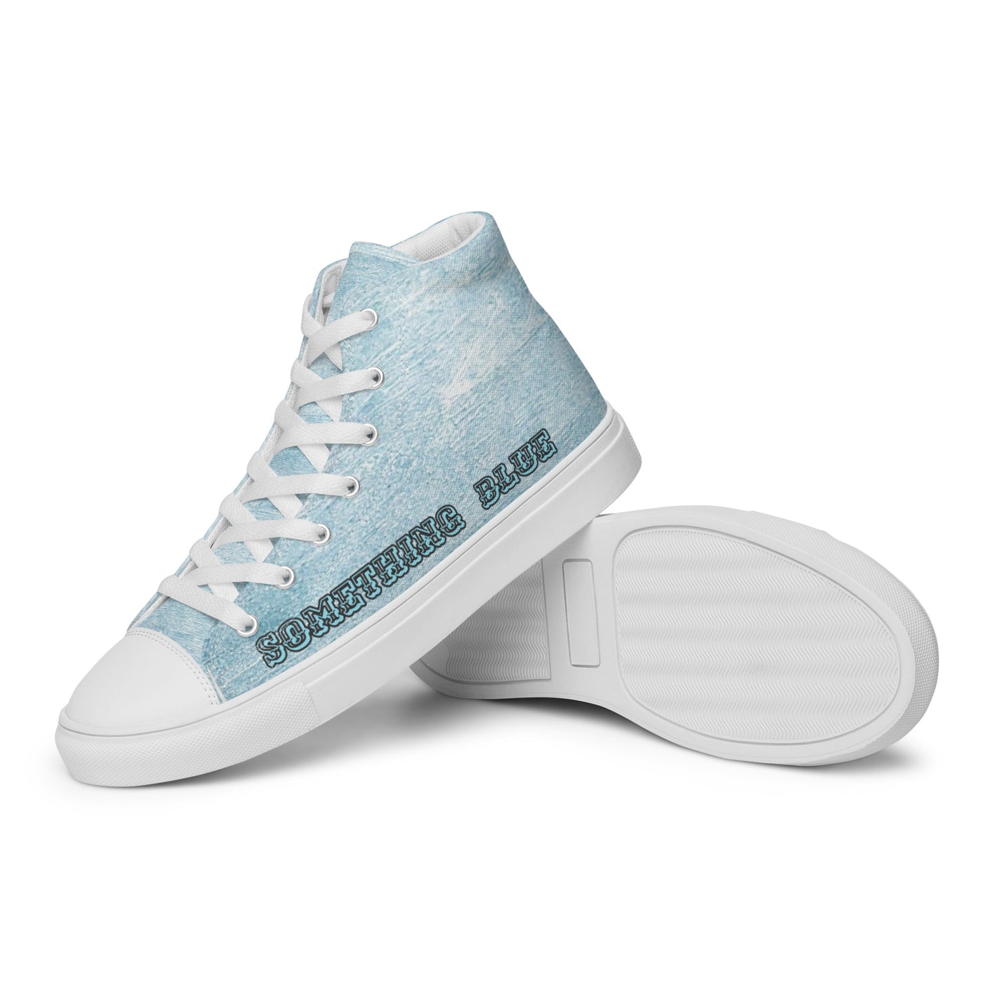 SOMETHING BLUE FOR YOUR WEDDING! OR PROM Women’s high top canvas shoes