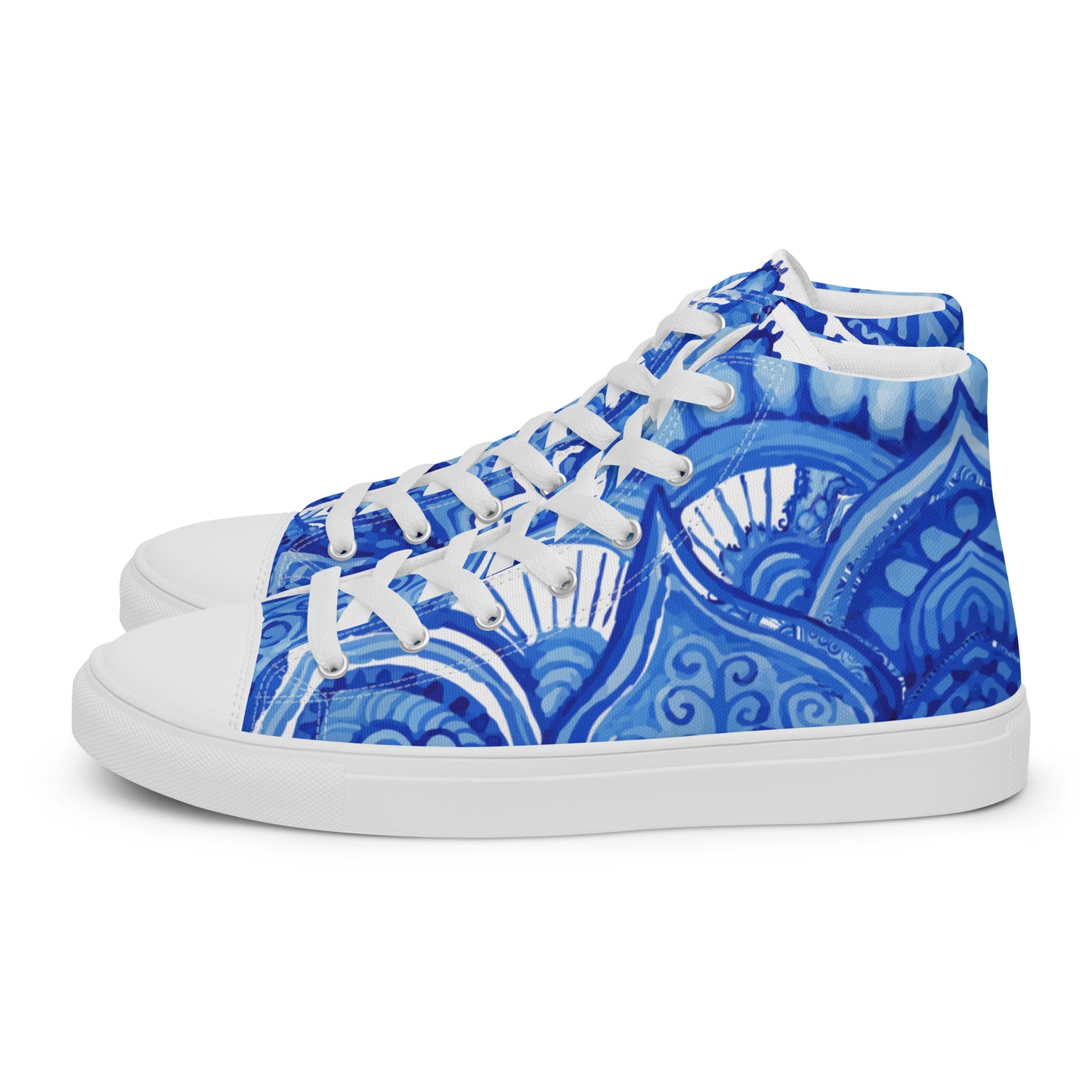 SOMETHING BLUE MEXICO PATTERN WEDDING OR PROM Women’s high top canvas shoes