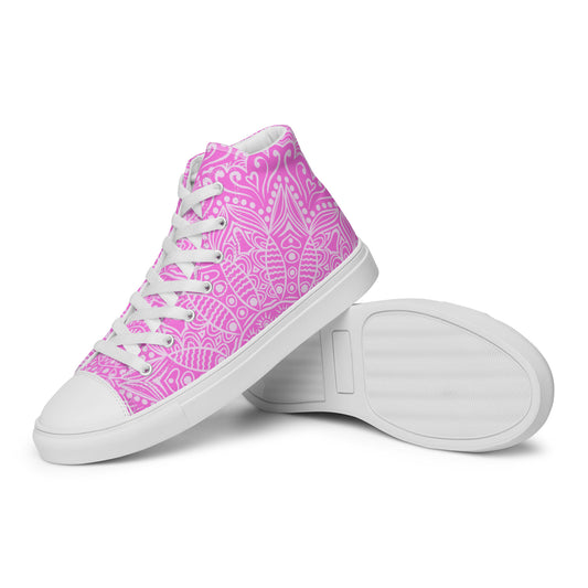 DARK LILAC LUXURY BRIDAL OR GRAD Women’s high top canvas shoes