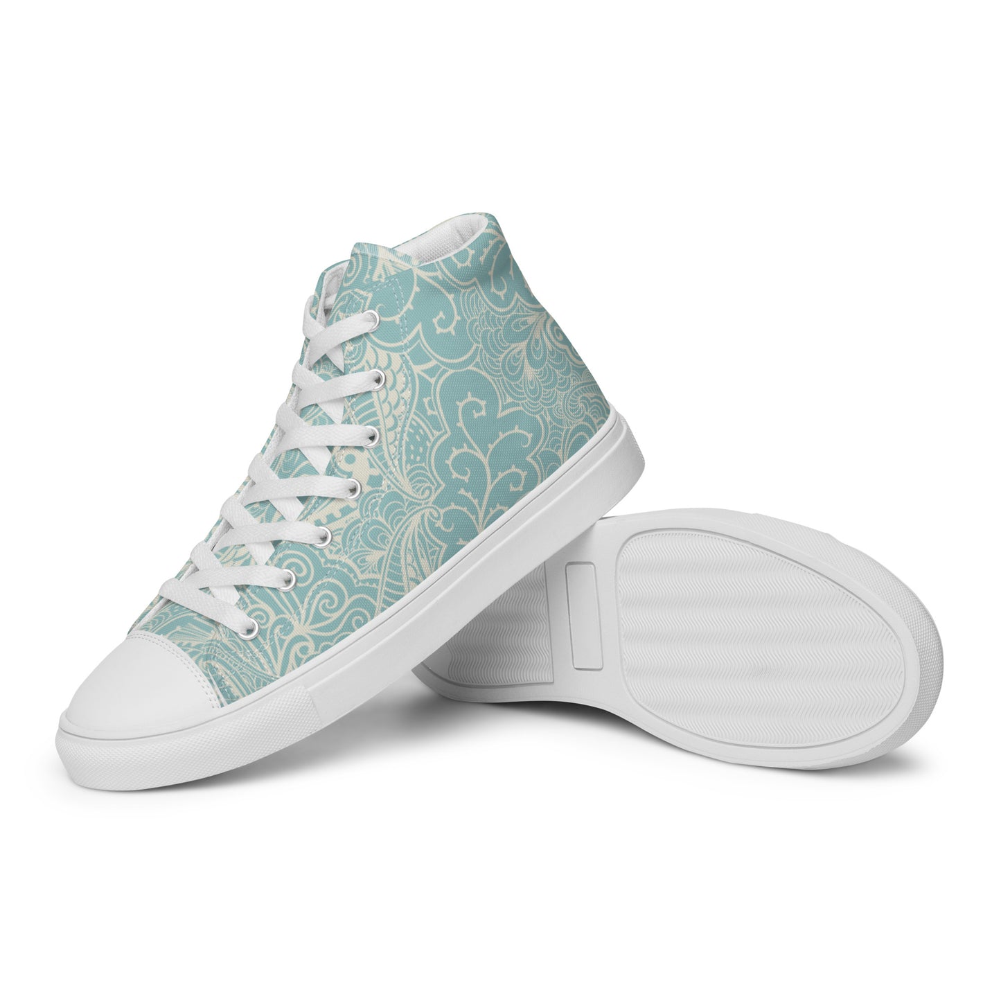 SAGEY BLUE MINT BRIDAL OR GRAD LUXURY BIRDIE BOSS Women’s high top canvas shoes