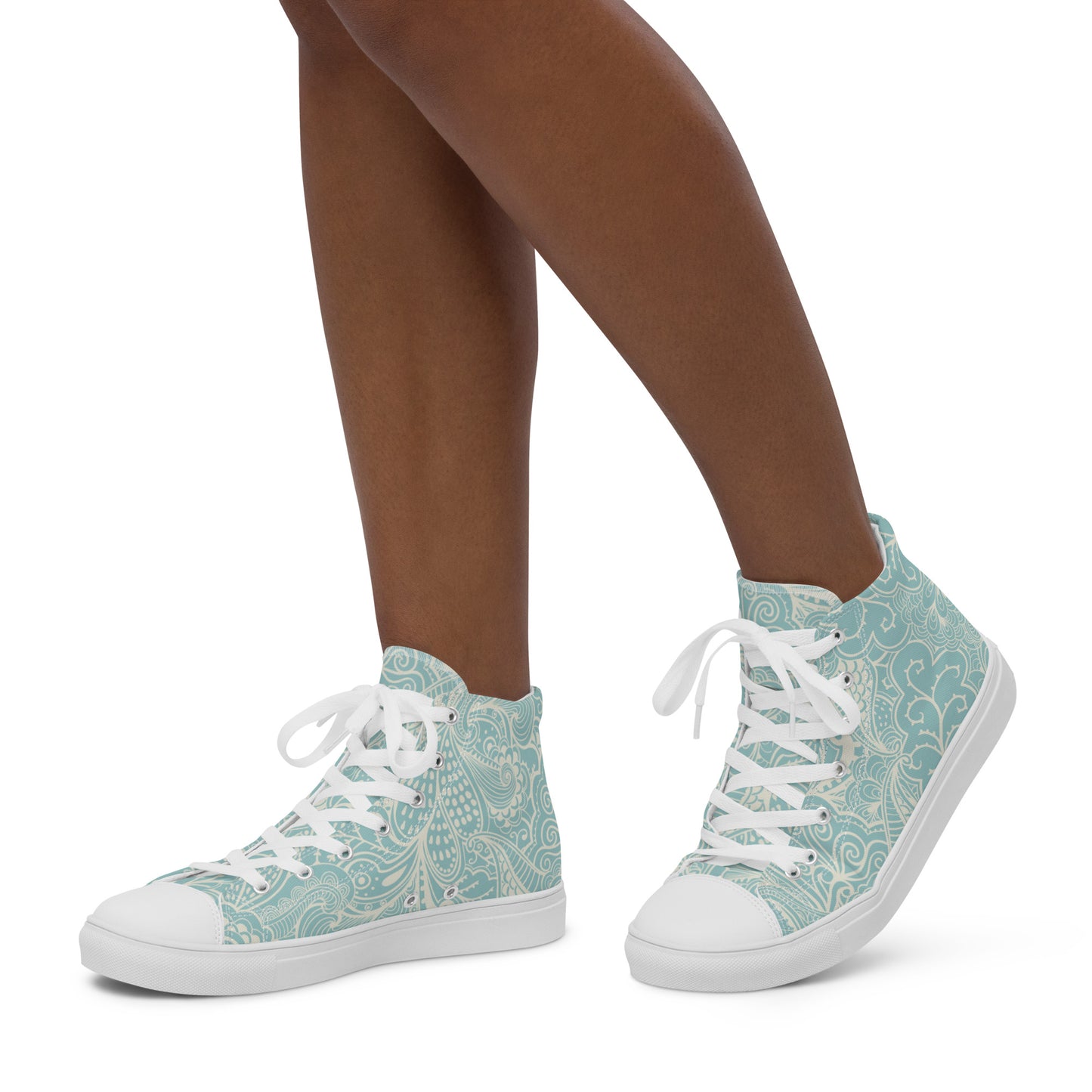 SAGEY BLUE MINT BRIDAL OR GRAD LUXURY BIRDIE BOSS Women’s high top canvas shoes