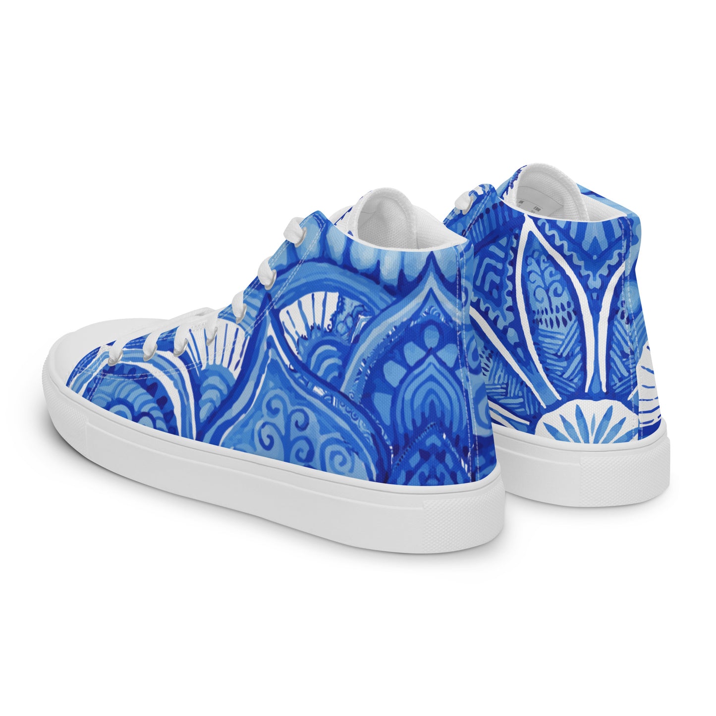 SOMETHING BLUE MEXICO PATTERN WEDDING OR PROM Women’s high top canvas shoes