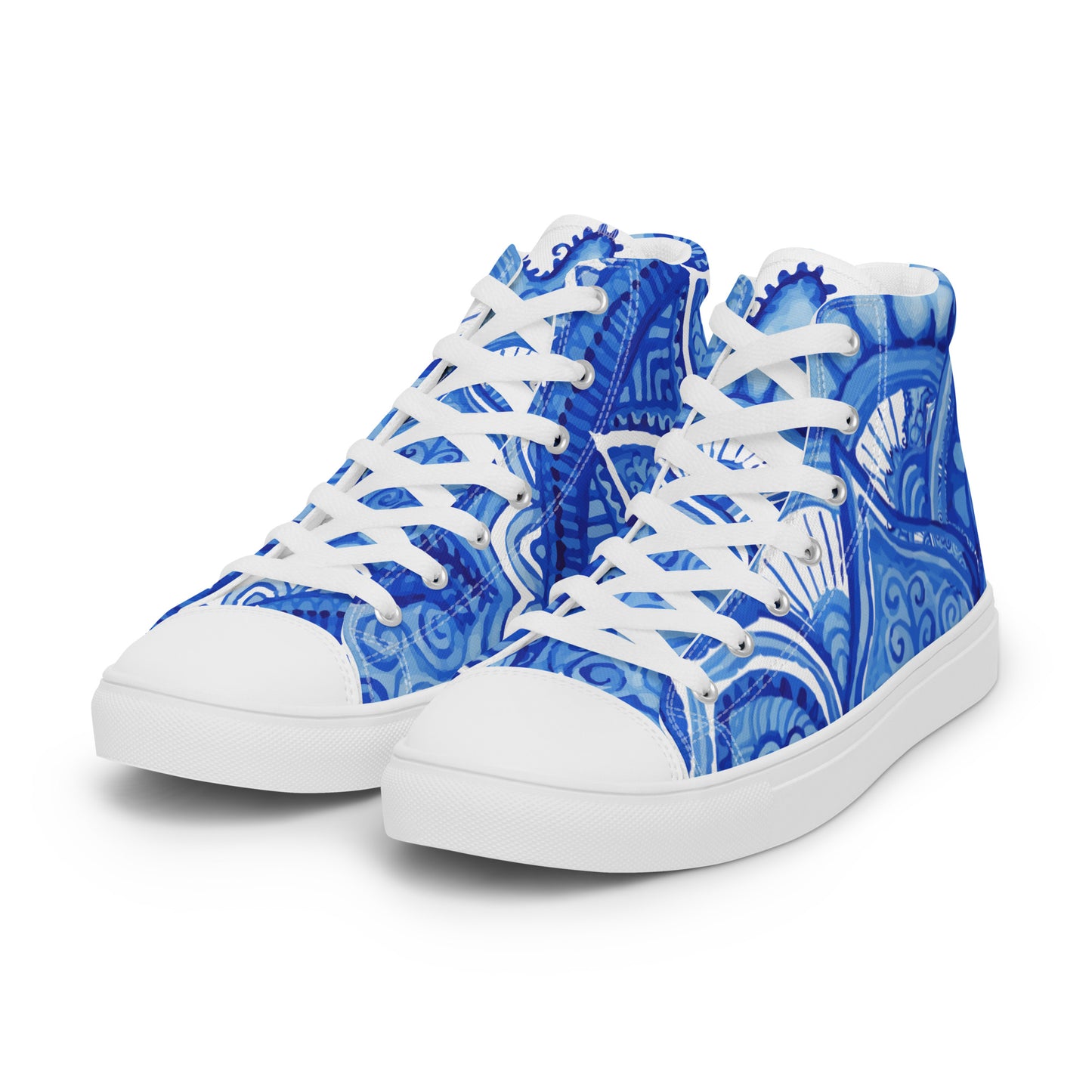 SOMETHING BLUE MEXICO PATTERN WEDDING OR PROM Women’s high top canvas shoes