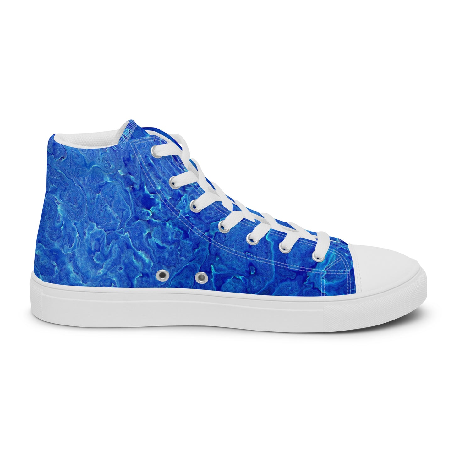 SOMETHING BLUE--- BRIGHT OCEAN BLUE --Women’s high top canvas shoes