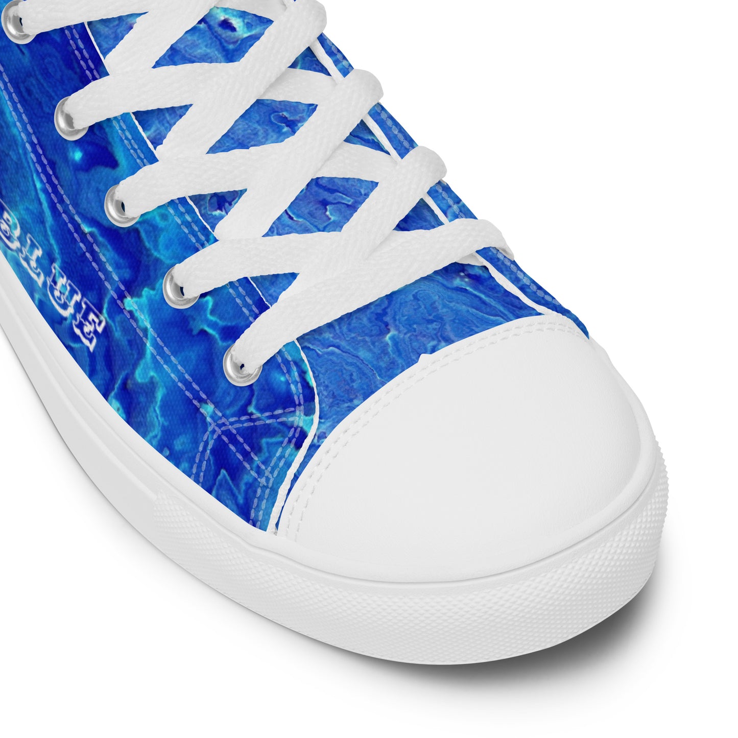 SOMETHING BLUE--- BRIGHT OCEAN BLUE --Women’s high top canvas shoes