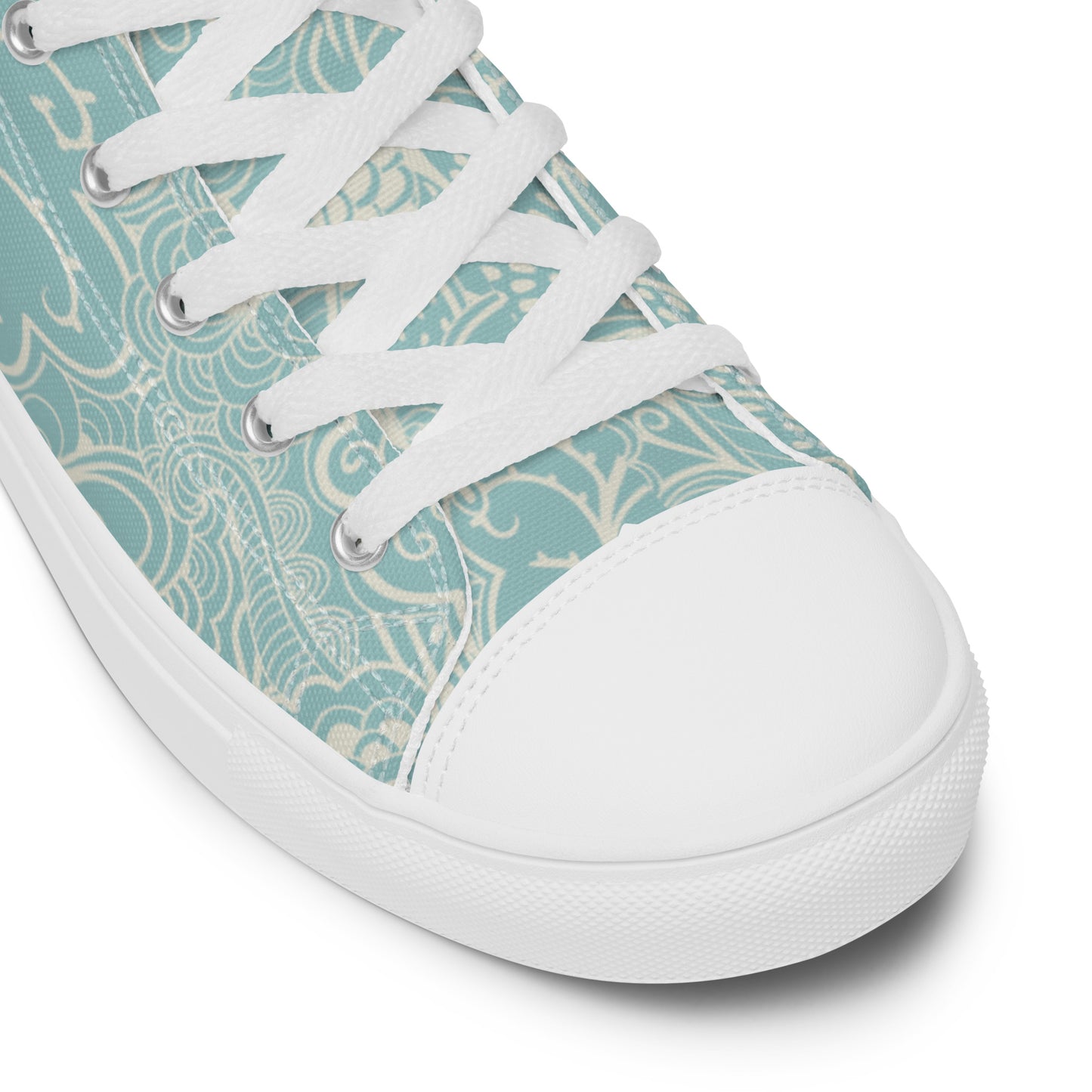 SAGEY BLUE MINT BRIDAL OR GRAD LUXURY BIRDIE BOSS Women’s high top canvas shoes