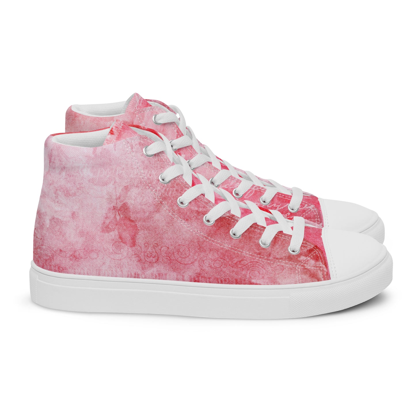 I LOVE MY LIFE PINK Women’s high top canvas shoes