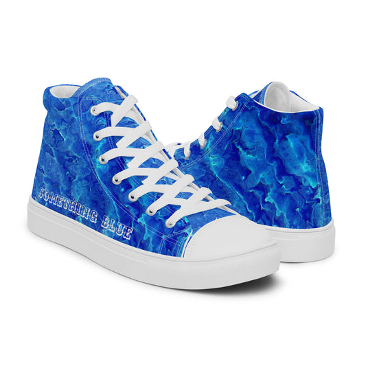 SOMETHING BLUE--- BRIGHT OCEAN BLUE --Women’s high top canvas shoes