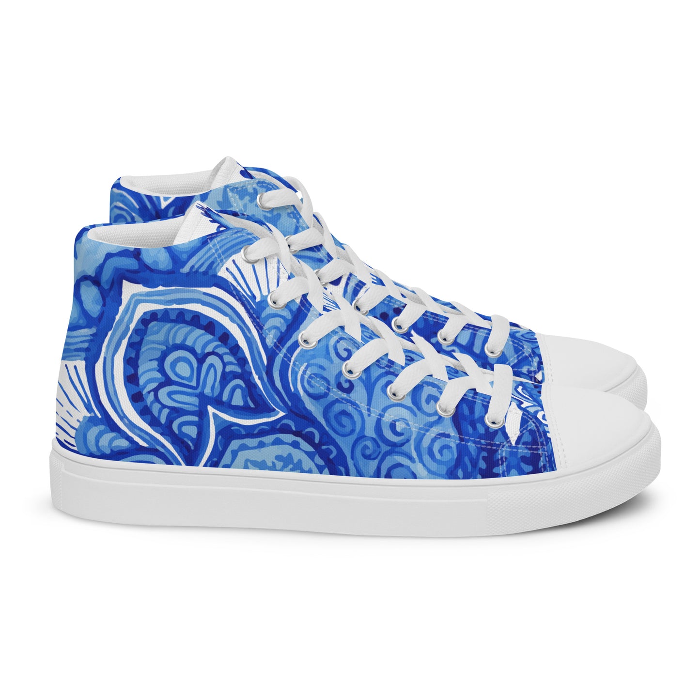 SOMETHING BLUE MEXICO PATTERN WEDDING OR PROM Women’s high top canvas shoes