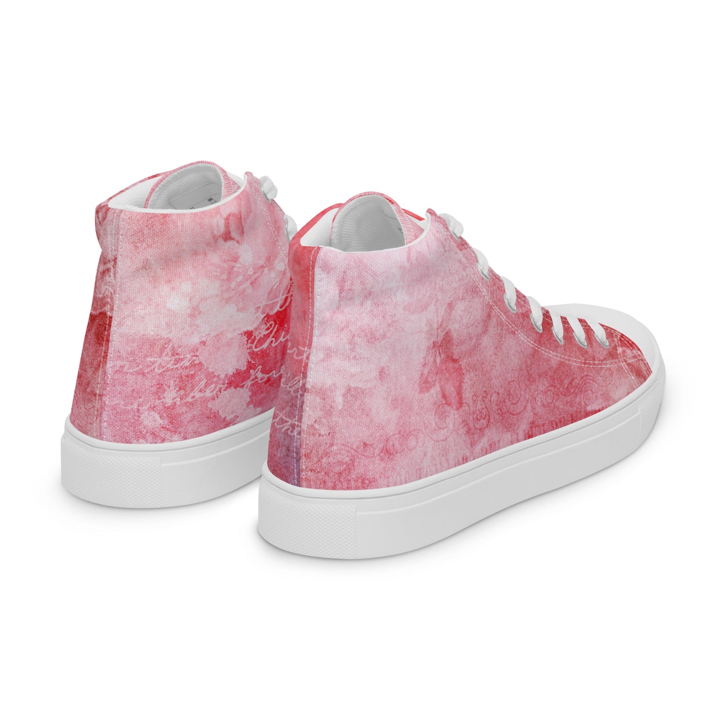 I LOVE MY LIFE PINK Women’s high top canvas shoes