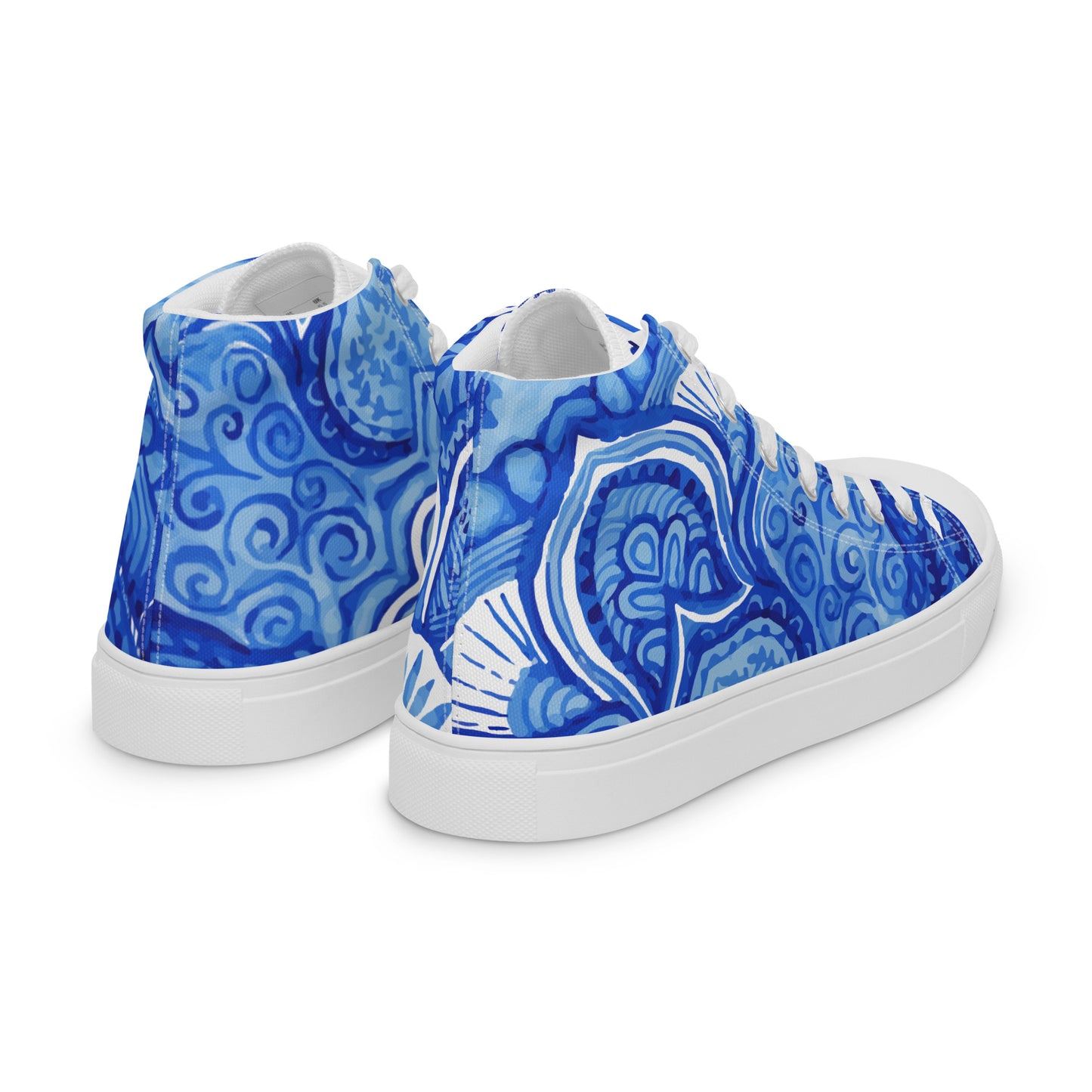 SOMETHING BLUE MEXICO PATTERN WEDDING OR PROM Women’s high top canvas shoes