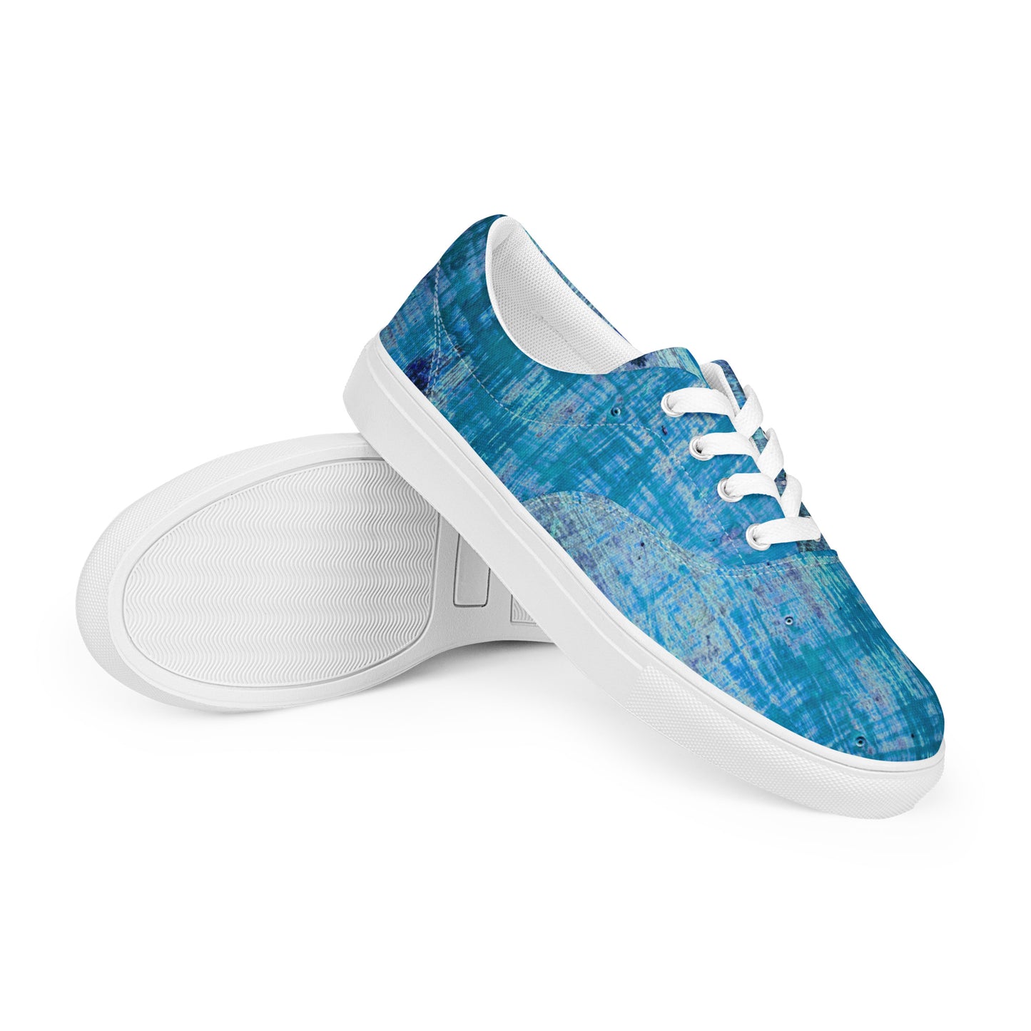 SOMETHING BLUE FOR WEDDING Women’s lace-up canvas shoes FOR WEDDING AND HONEYMOON