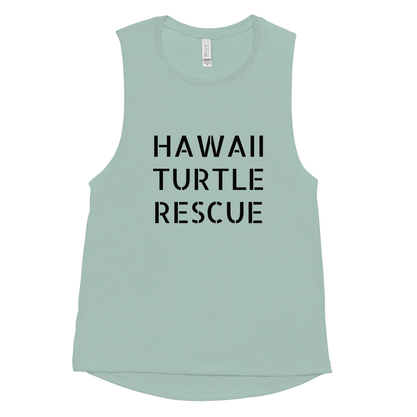 HAWAII TURTLE RESCUE (SAGE GREEN)Ladies’ Muscle Tank