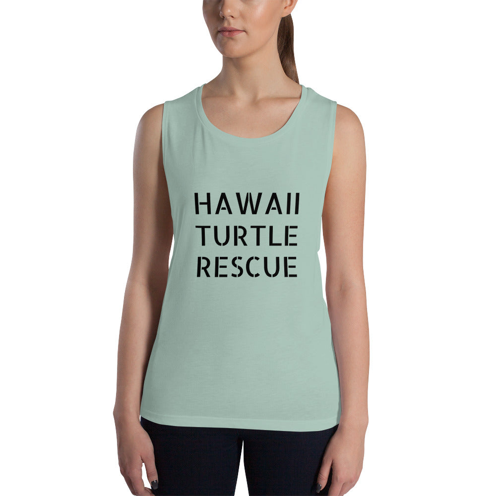 HAWAII TURTLE RESCUE (SAGE GREEN)Ladies’ Muscle Tank