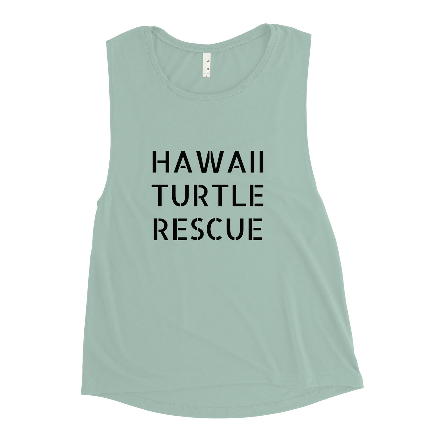 HAWAII TURTLE RESCUE (SAGE GREEN)Ladies’ Muscle Tank