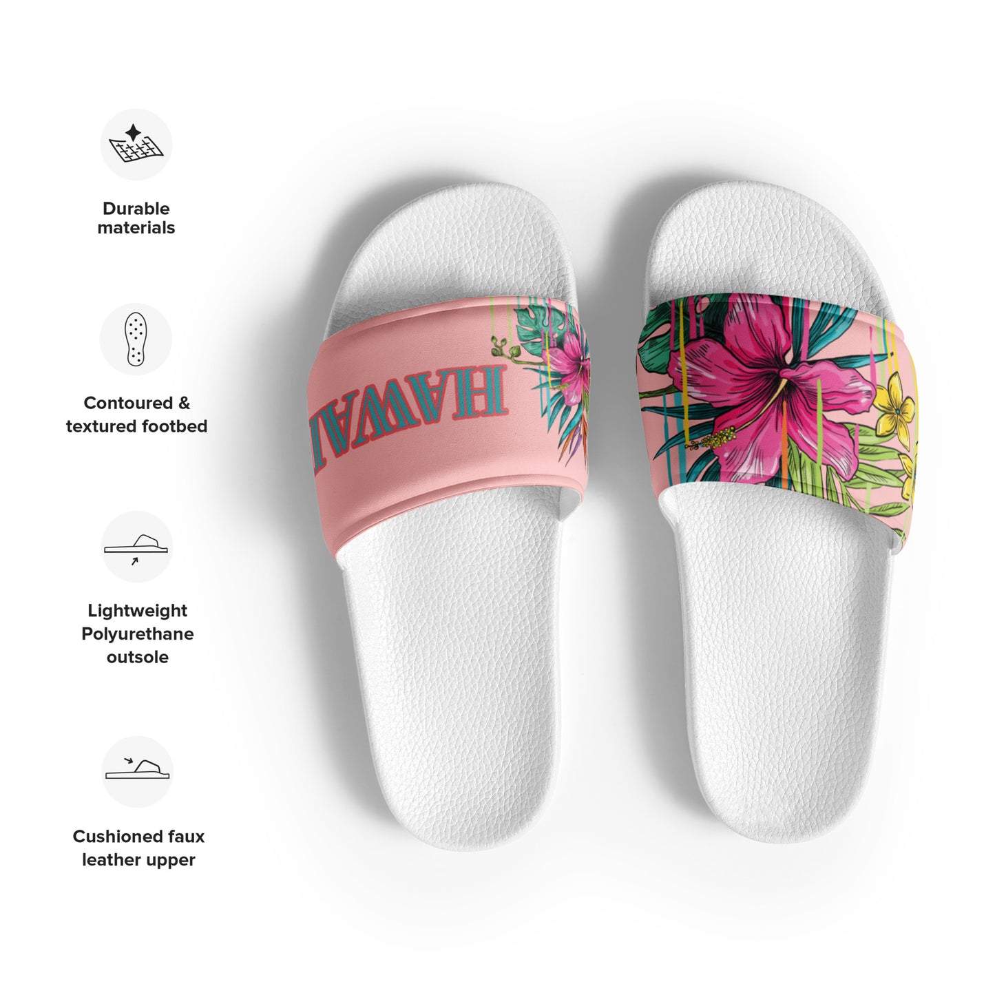 HAWAII BOUTIQUE- HAWAII FLOWER Women's slides EACH SHOE HAS A DIFFERENT DESIGN