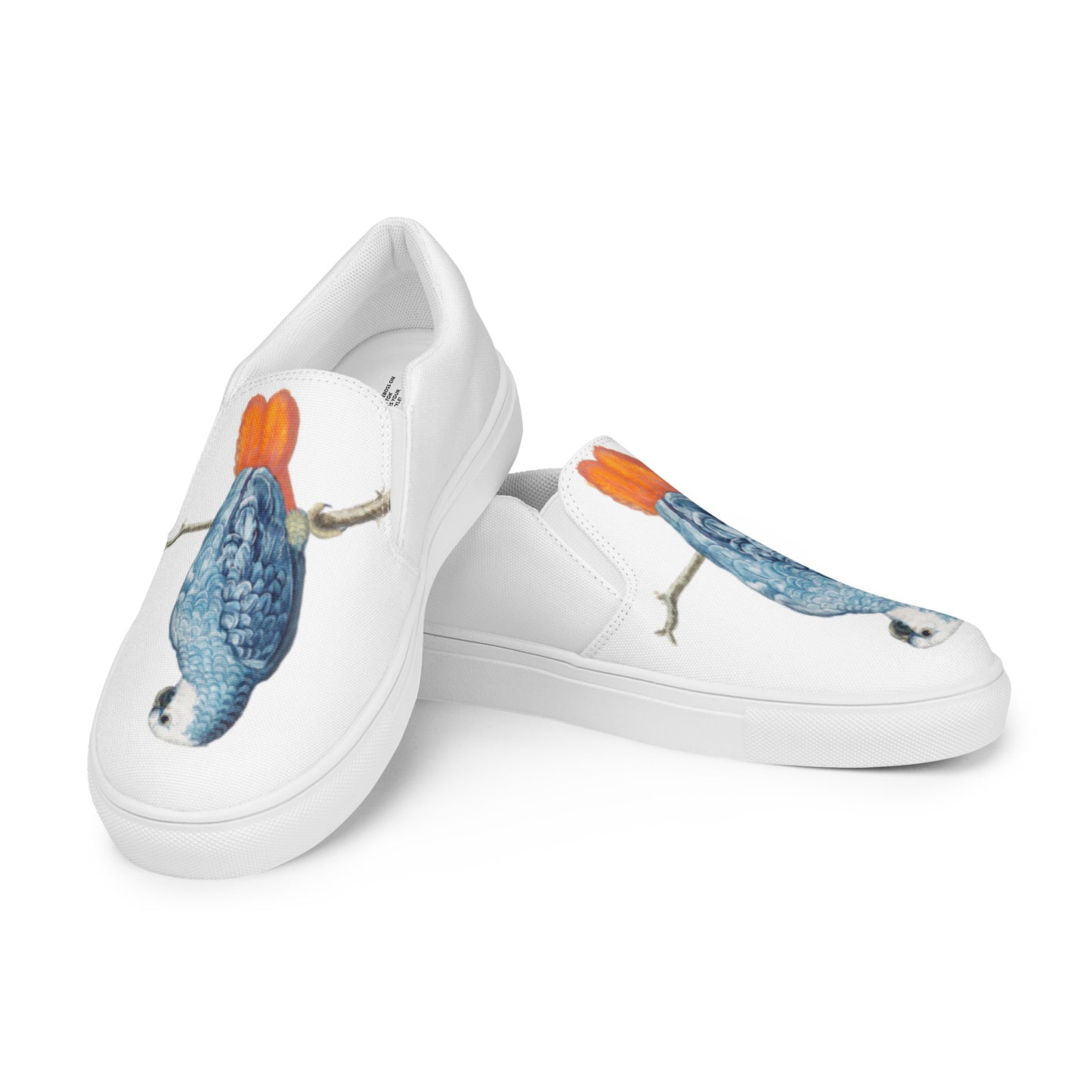 BLUE VINTAGE PARROT BIRD-Women’s slip-on canvas shoes