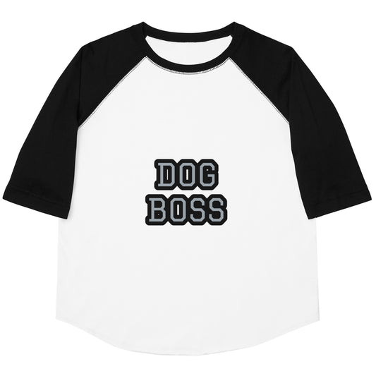 DOG BOSS- KIDS  baseball shirt- CAN BE FOR THE KIDS OR THE PUPPY SO CUTE!