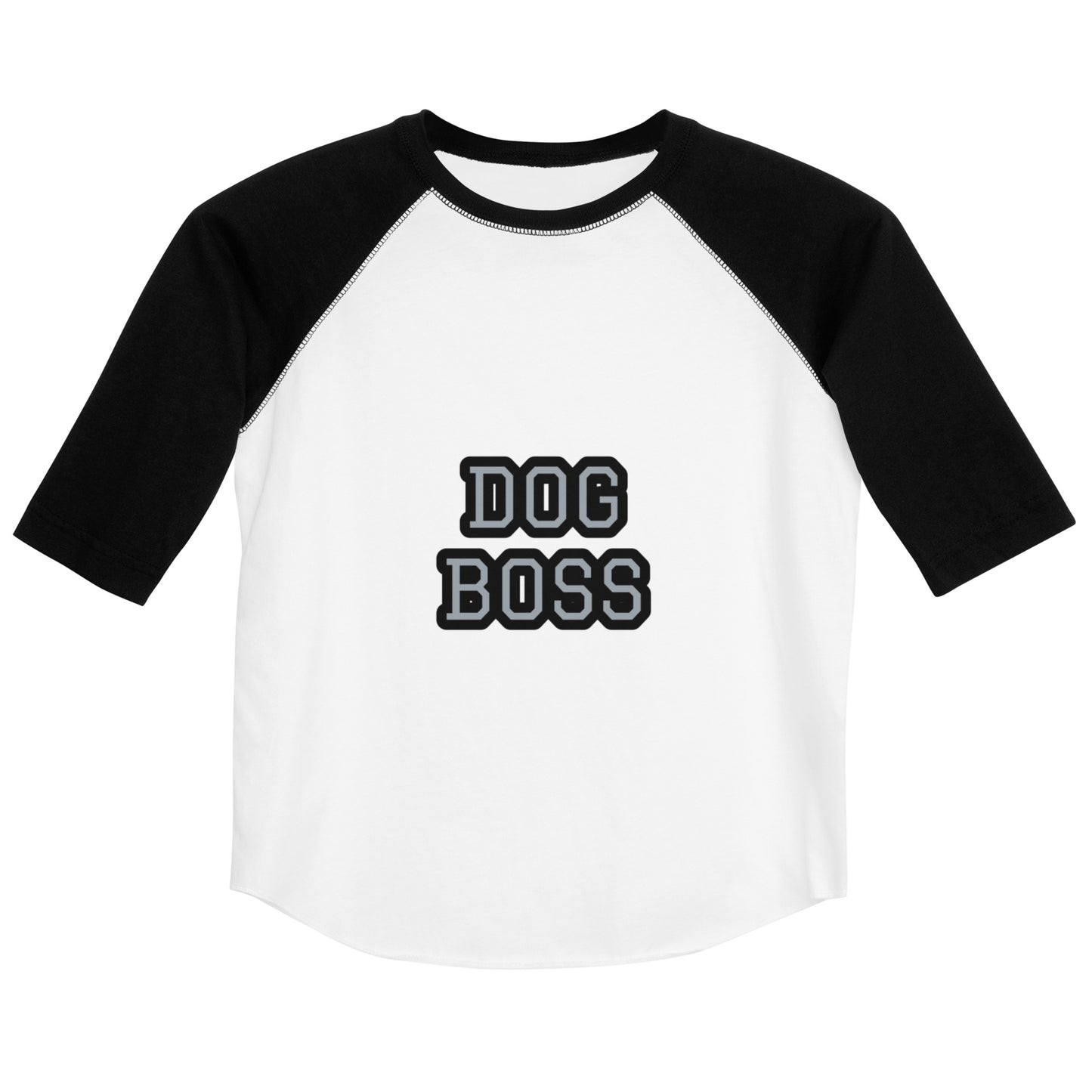 DOG BOSS- KIDS  baseball shirt- CAN BE FOR THE KIDS OR THE PUPPY SO CUTE!